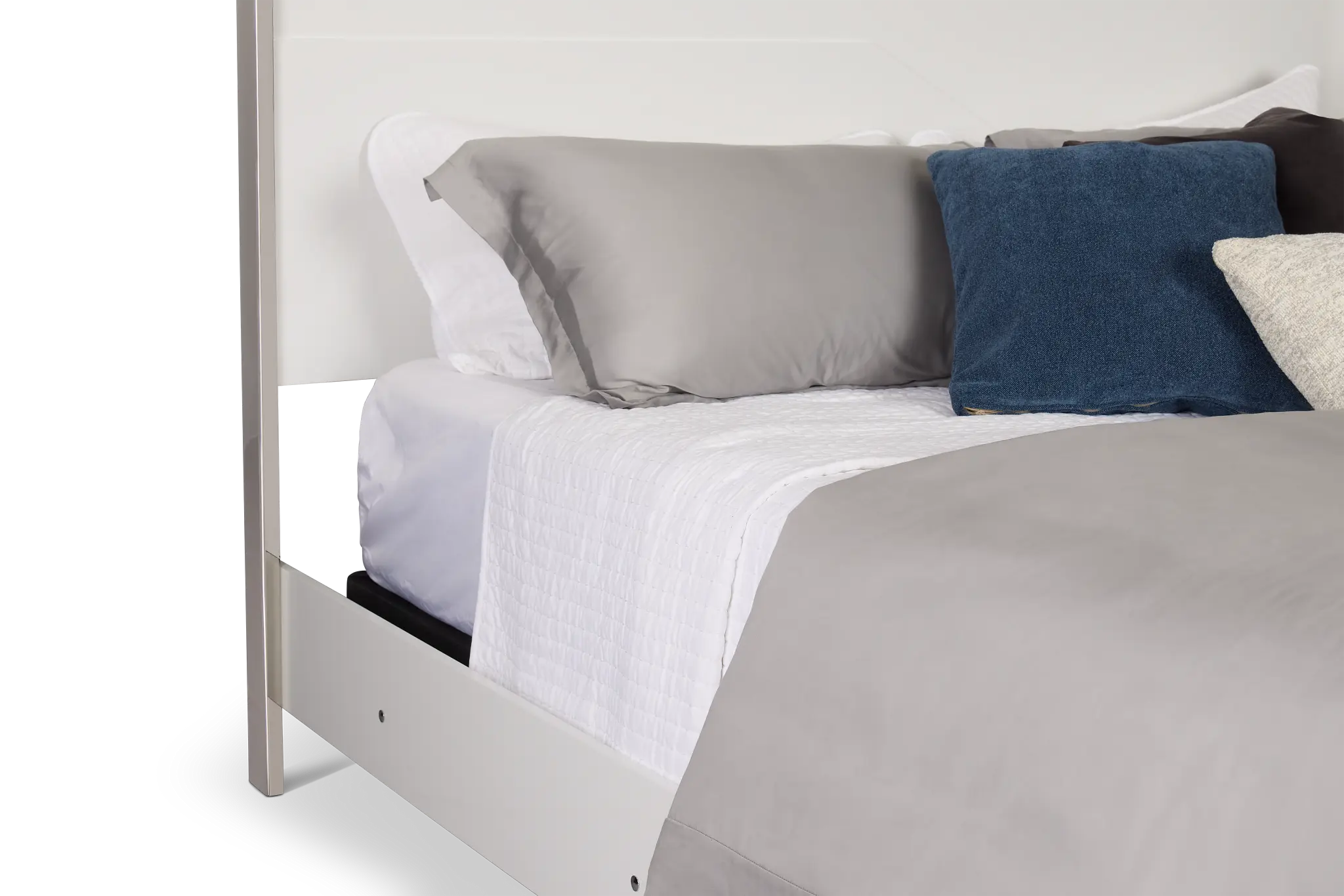 Doral White Panel Bed With Lights Doral White Panel Bed With Lights