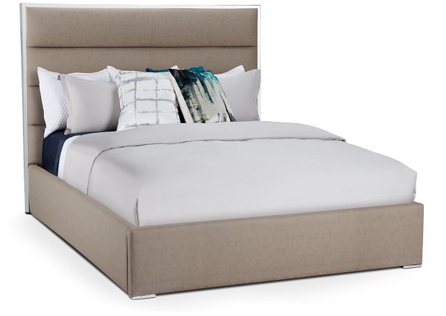 Cortina Champagne Uph Platform Bed