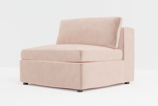 Destin Joya Light Pink Velvet Armless Chair