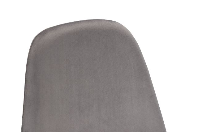 Havana Light Gray Velvet Upholstered Side Chair W/ Black Legs