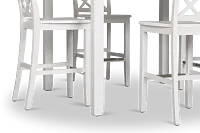 Edgartown Two-tone Square High Table & 4 White Wood Barstools