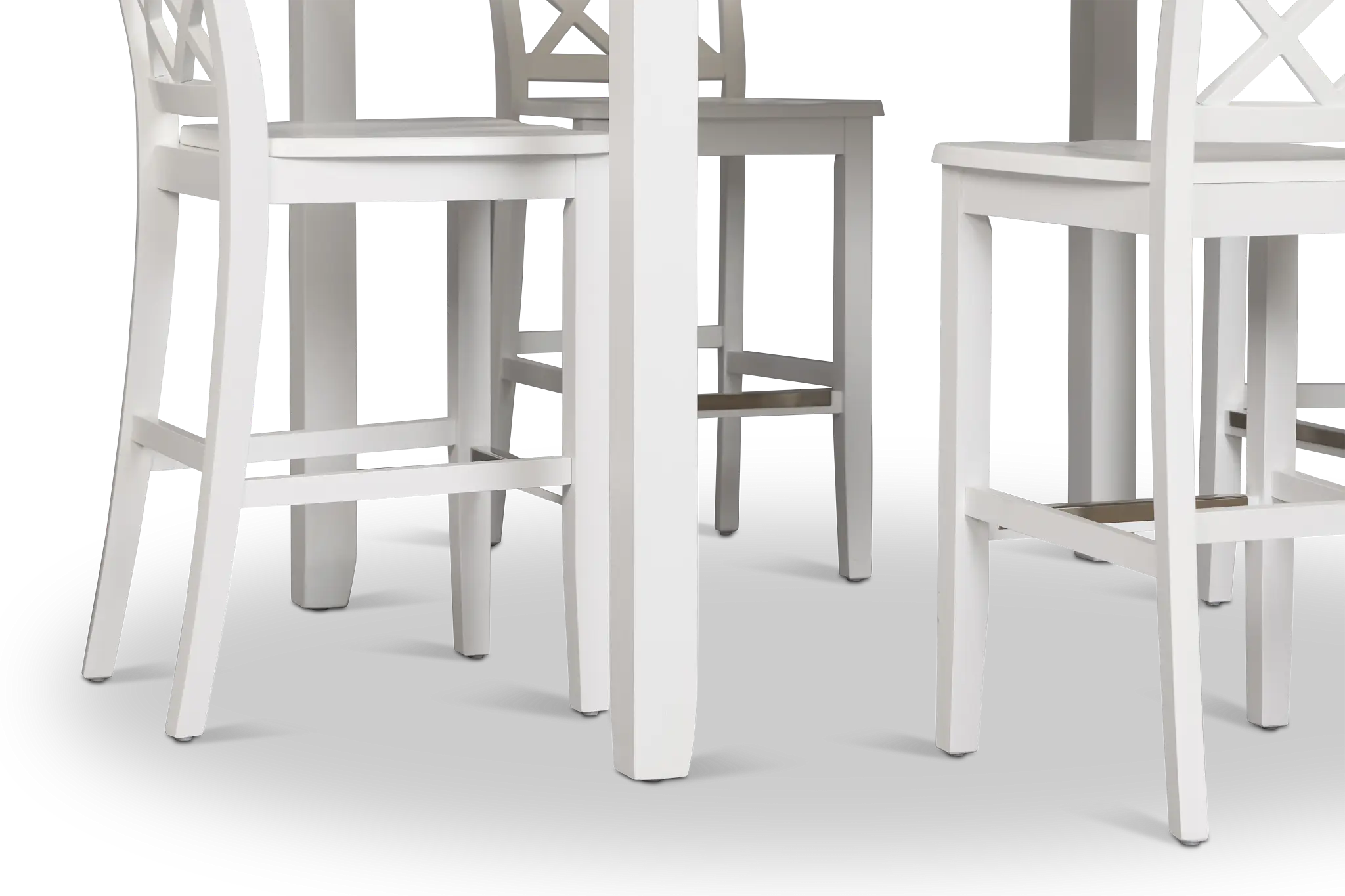 Edgartown Two-tone Square High Table & 4 White Wood Barstools Edgartown Two-tone Square High Table & 4 White Wood Barstools