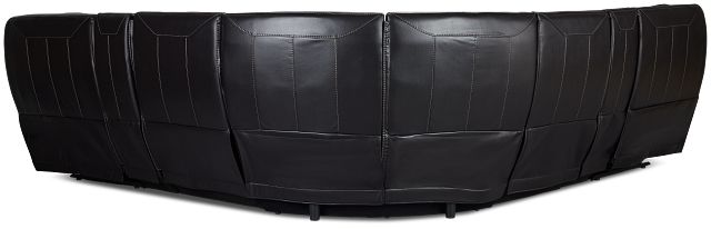 Casey Black Lthr/vinyl Large Dual Power Reclining Two-arm Sectional