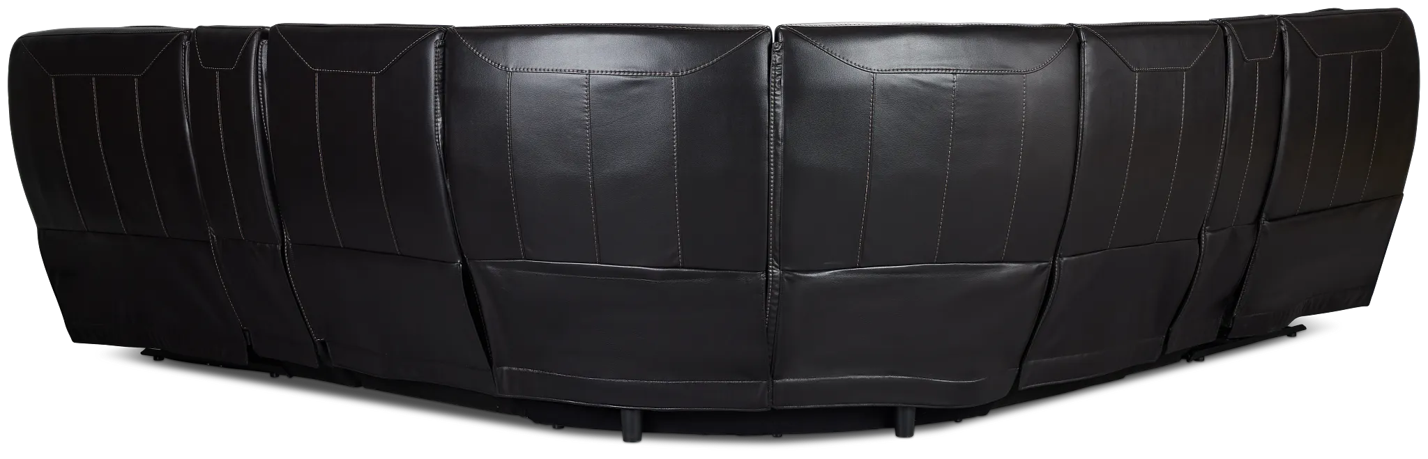 Casey Black Lthr/vinyl Large Dual Power Reclining Two-arm Sectional