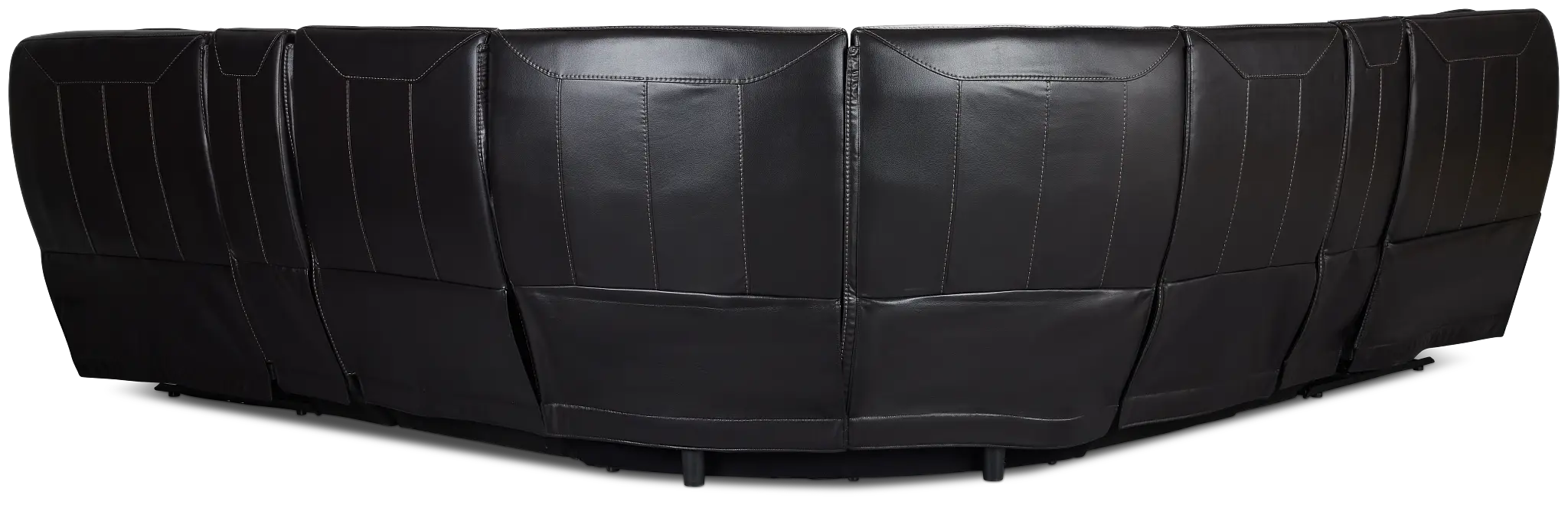 Casey Black Lthr/vinyl Large Dual Power Reclining Two-arm Sectional Casey Black Lthr/vinyl Large Dual Power Reclining Two-arm Sectional