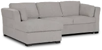 Amber Light Gray Fabric Small Left Chaise Storage Sleeper Sectional