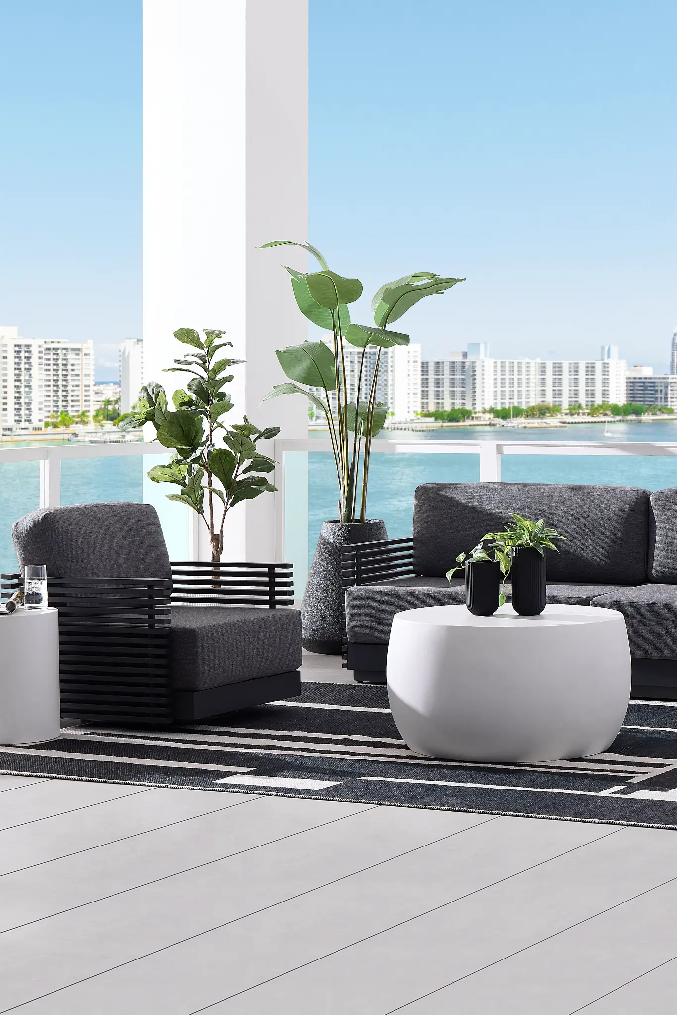 Monterey Black Aluminum Sofa With Gray Cushions Monterey Black Aluminum Sofa With Gray Cushions