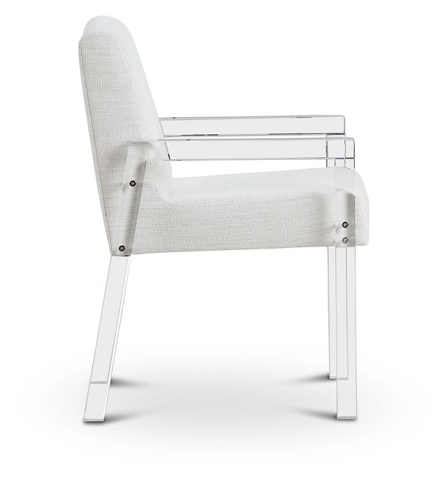 Ocean Drive White Acrylic Upholstered Arm Chair