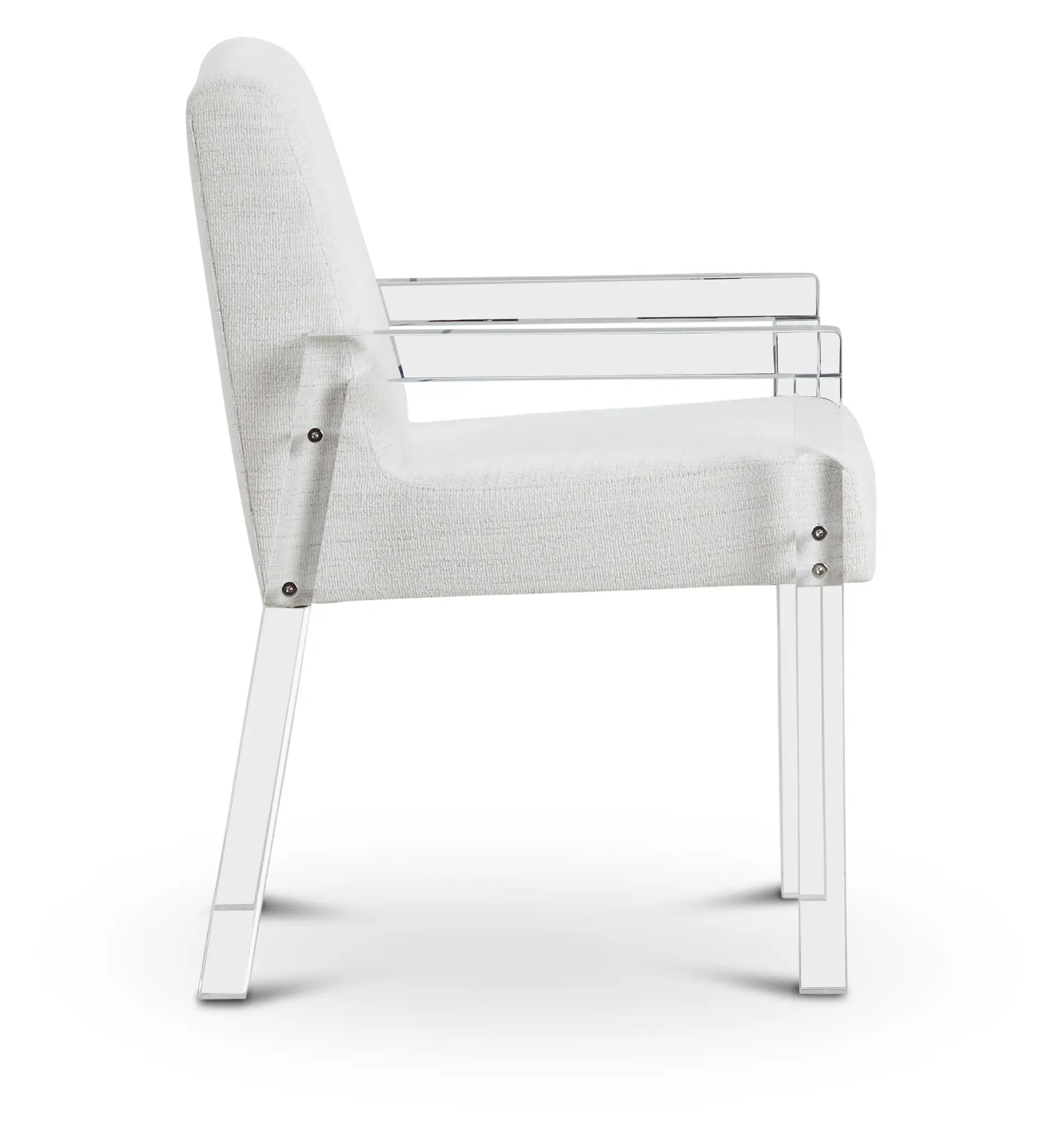 Ocean Drive White Acrylic Upholstered Arm Chair Ocean Drive White Acrylic Upholstered Arm Chair