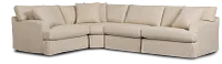 Marren Beige Fabric Small Two-arm Sectional
