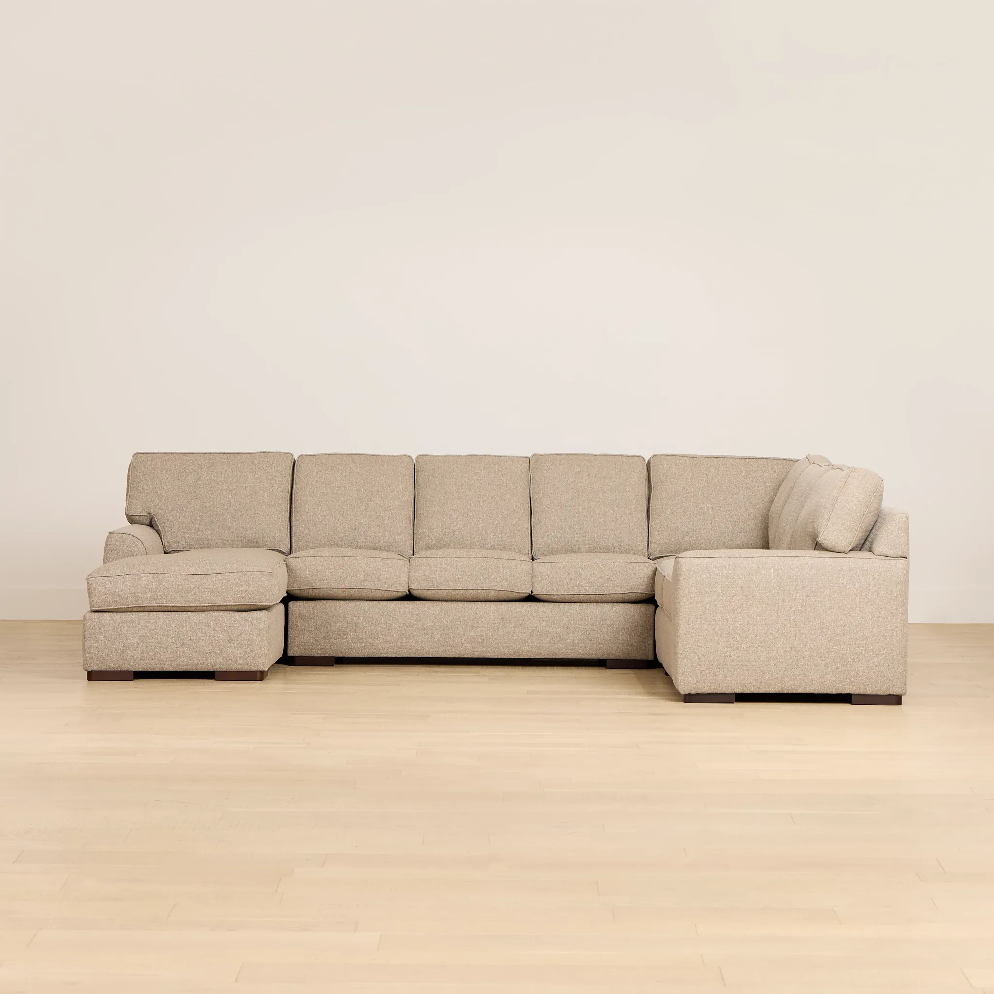 Sinclair Brown Fabric Left Chaise Innerspring Sleeper Sectional