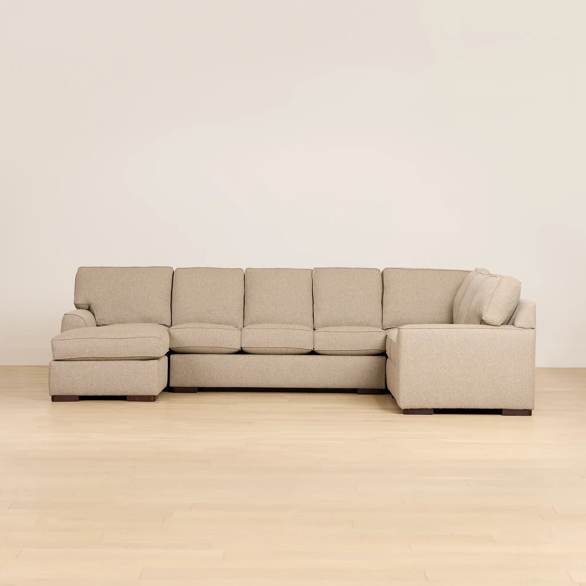 Sinclair Brown Fabric Left Chaise Innerspring Sleeper Sectional Sinclair Brown Fabric Left Chaise Innerspring Sleeper Sectional