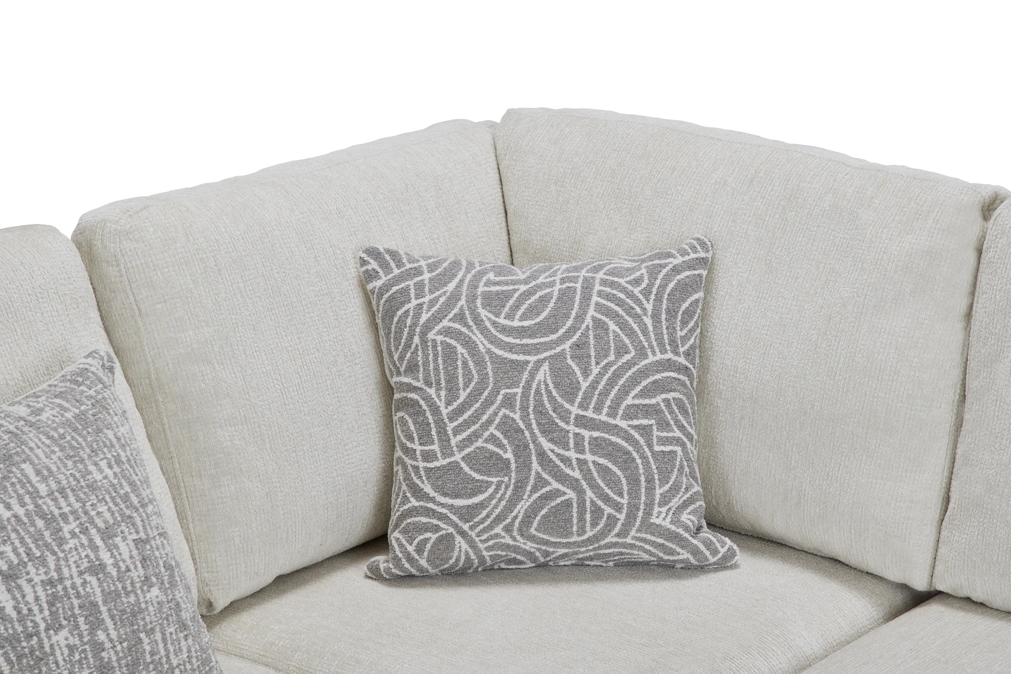 Blakely White Fabric Small Left Bumper Sleeper Sectional