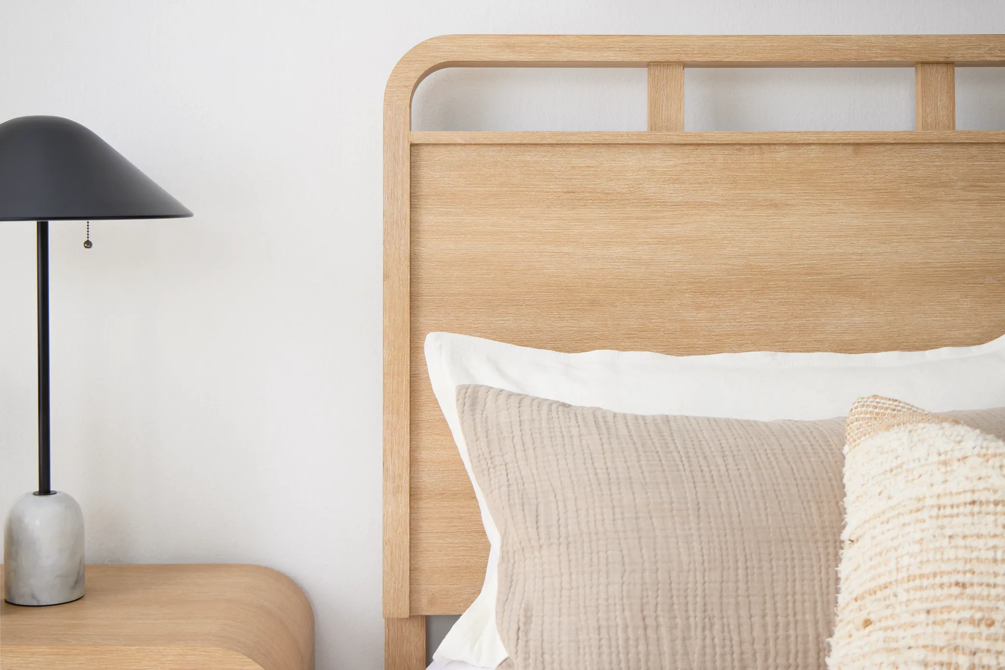 Lyndie Light Tone Panel Bed