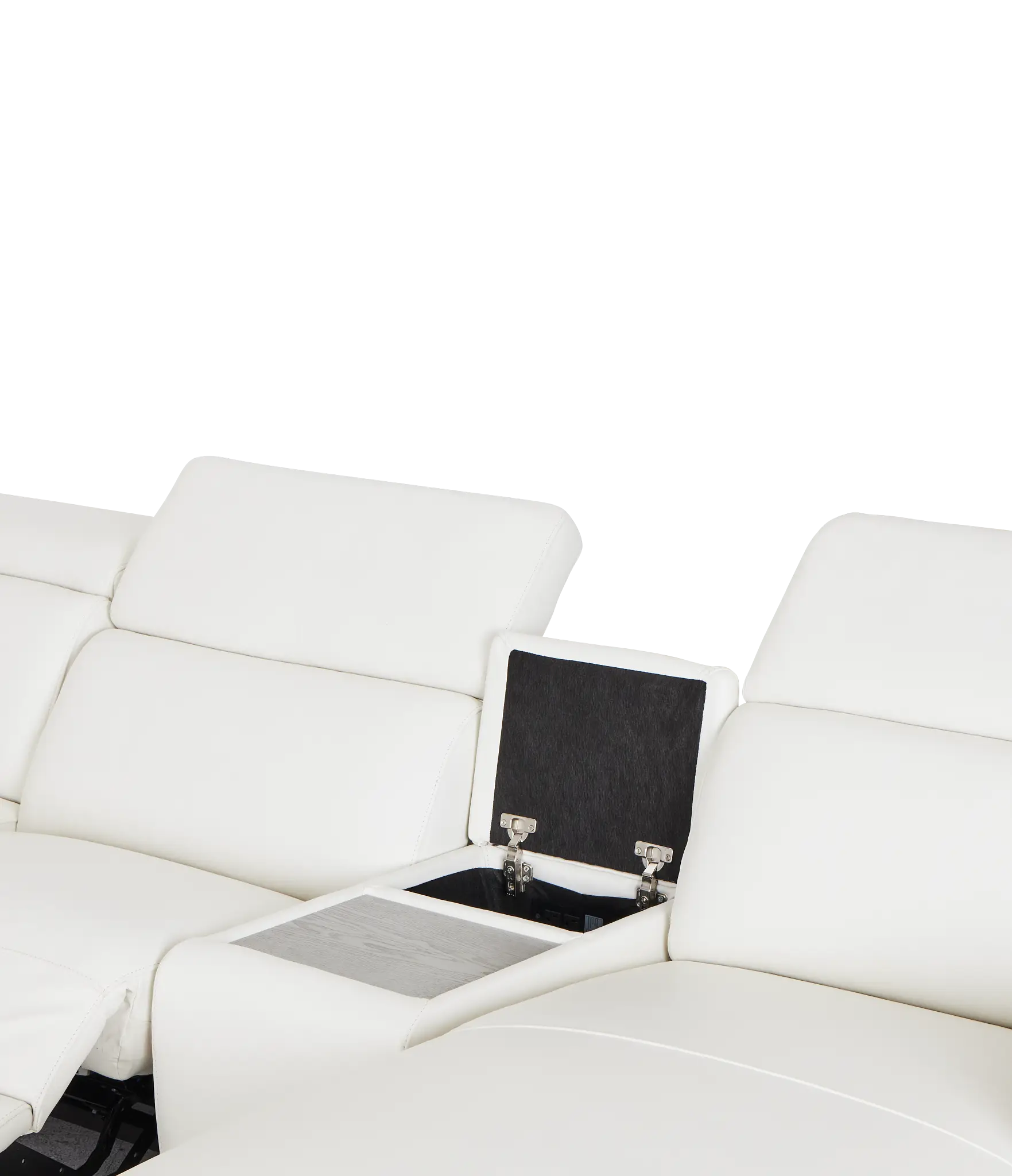 Atlas White Lthr/vinyl Medium Dual Power Right Chaise Sectional Atlas White Lthr/vinyl Medium Dual Power Right Chaise Sectional