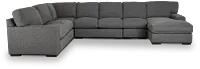 Veronica Dark Gray Down Large Right Chaise Sectional