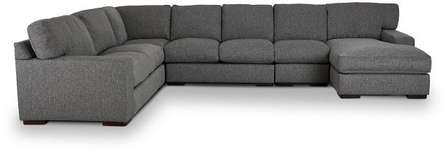 Veronica Dark Gray Down Large Right Chaise Sectional