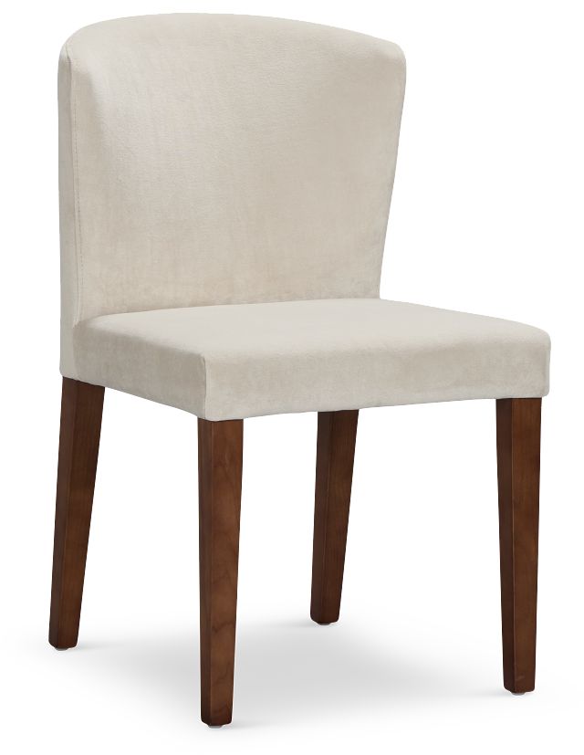 Bentley Light Beige Velvet Upholstered Side Chair