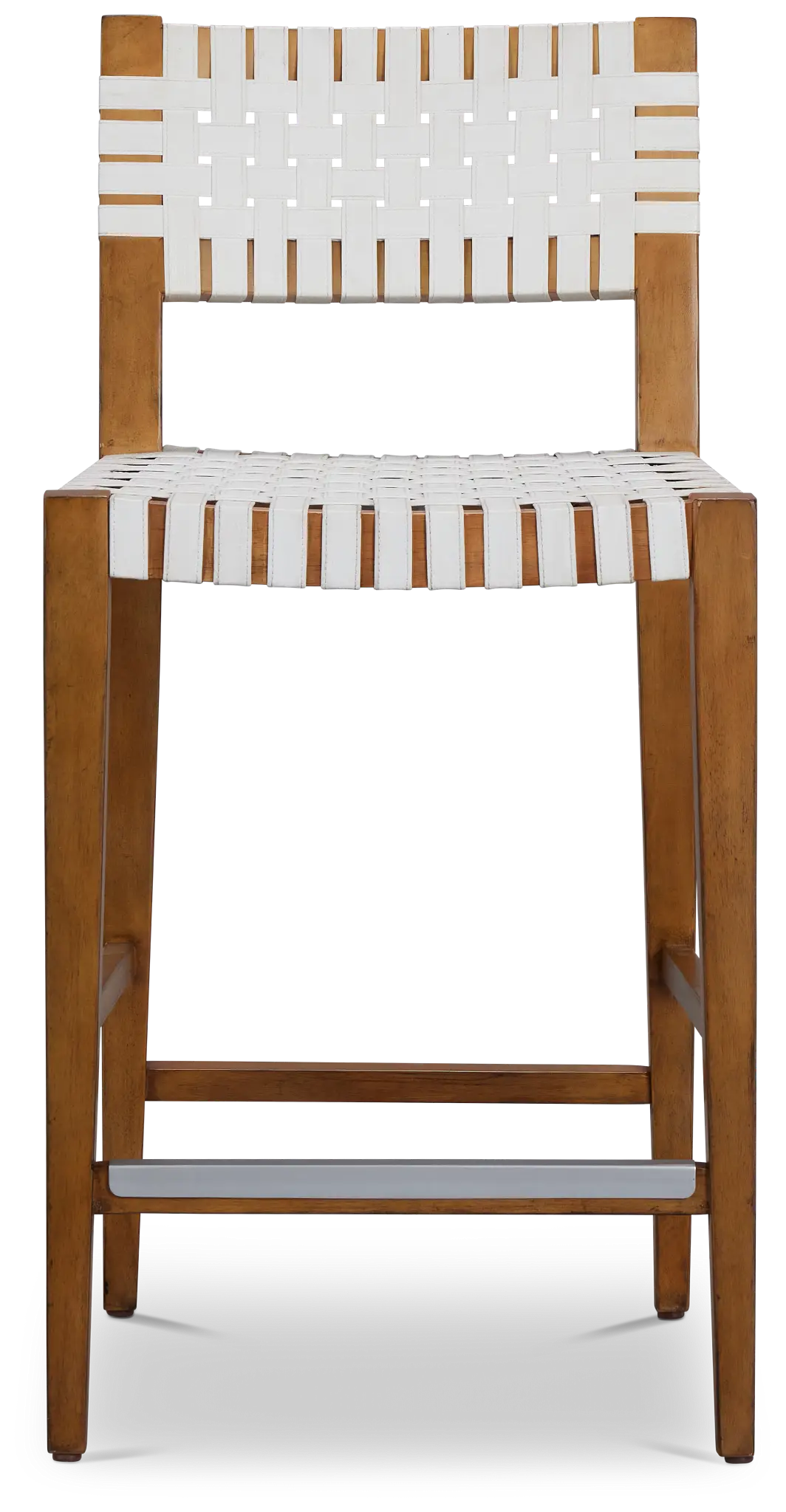 Avila White Faux Lthr 24" Woven Barstool Avila White Faux Lthr 24" Woven Barstool