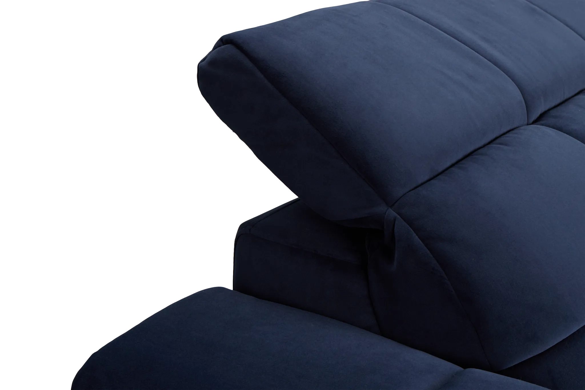 Gemma Navy Velvet Right Chaise Power Reclining Sectional