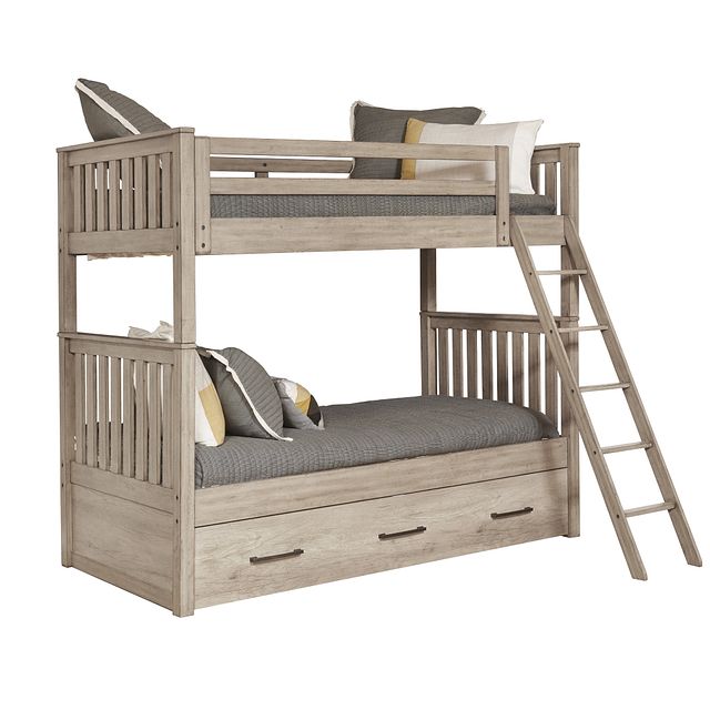 Rivercreek Gray Wood Trundle Bunk Bed