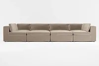 Destin Joya Beige Velvet 8-piece Pit Sectional