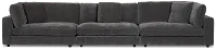 Lounge Dark Gray Fabric 3 Piece Modular Sofa