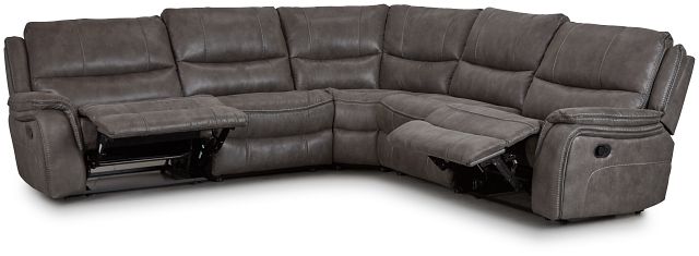Dober Dark Gray Micro Small Two-arm Manually Reclining Sectional