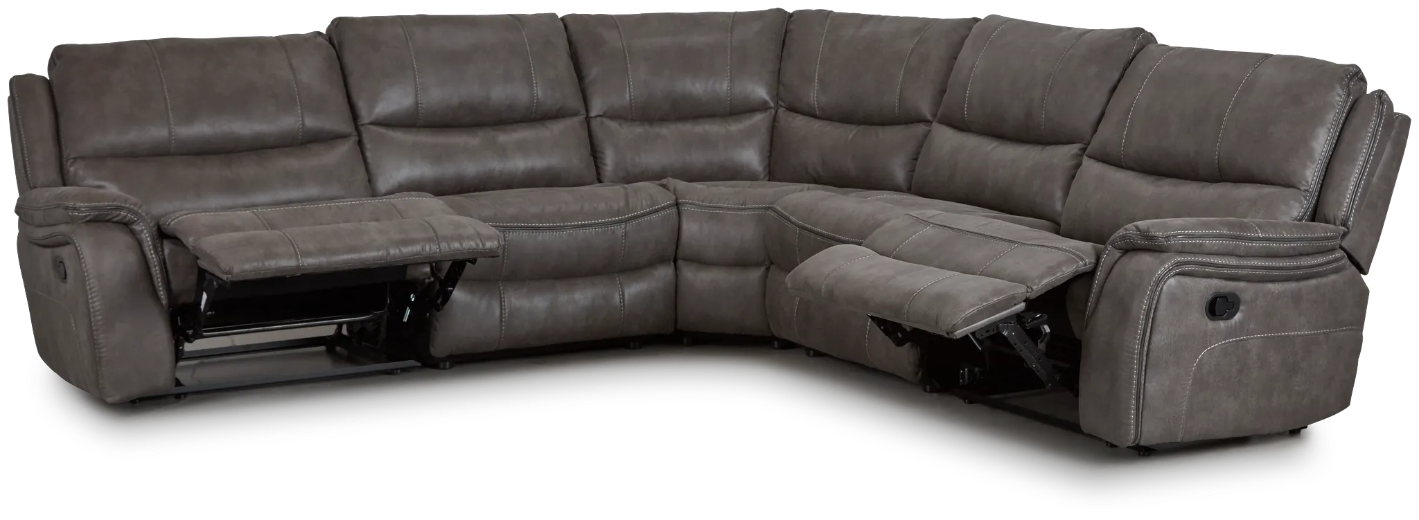 Dober Dark Gray Micro Small Two-arm Manually Reclining Sectional