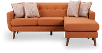 Raya Orange Fabric Chaise Sectional