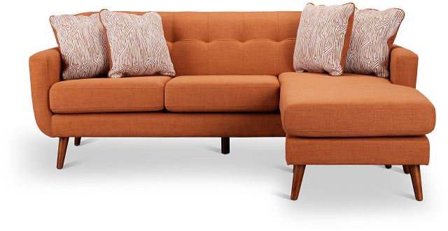 Raya Orange Fabric Chaise Sectional