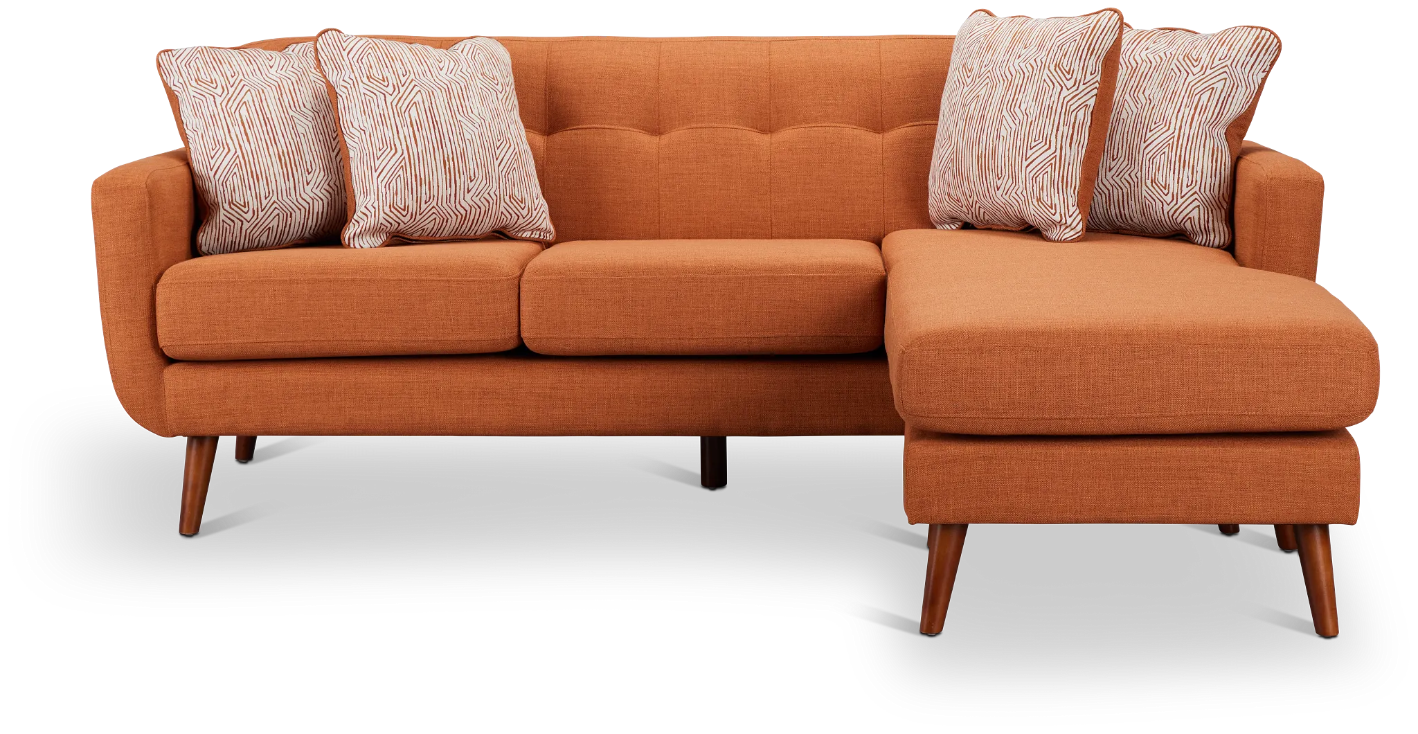Raya Orange Fabric Chaise Sectional