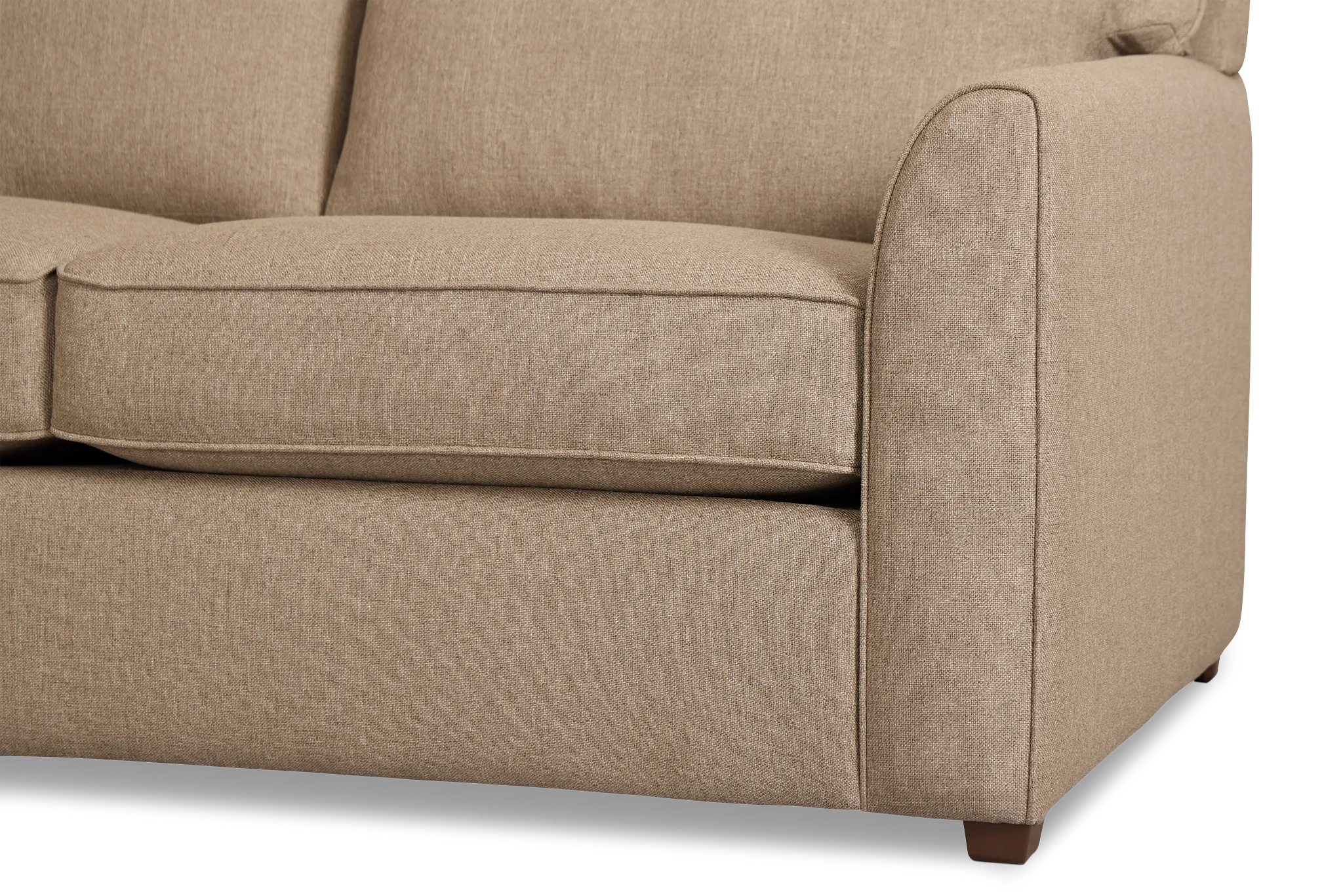 Tate Brown Fabric Medium 2-arm Left Cooling Memory Foam Sleeper Sect