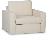 Addie Beige Fabric Swivel Chair
