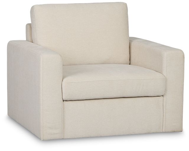 Addie Beige Fabric Swivel Chair