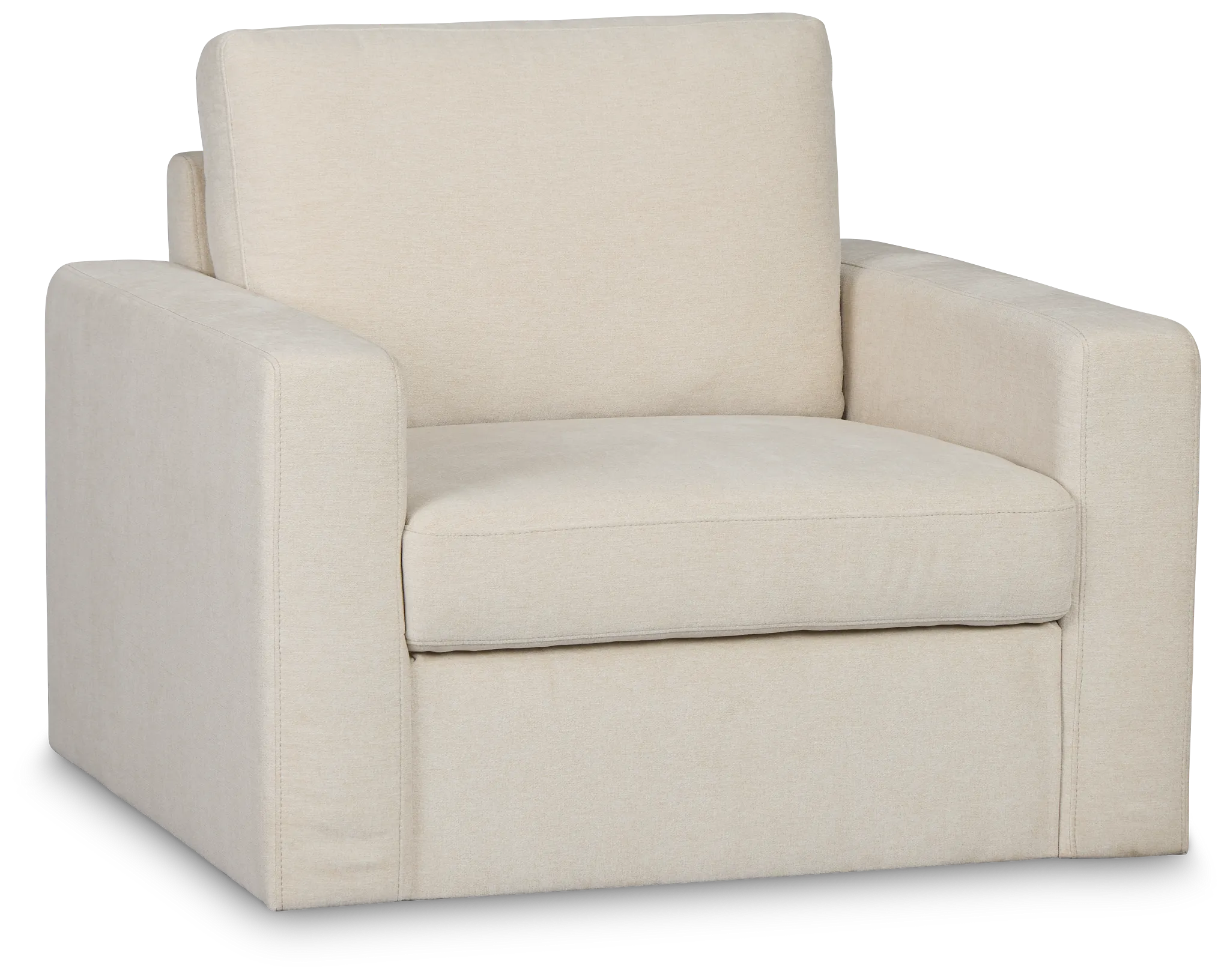 Addie Beige Fabric Swivel Chair