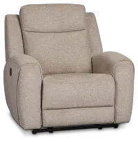 Walker Beige Fabric Recliner