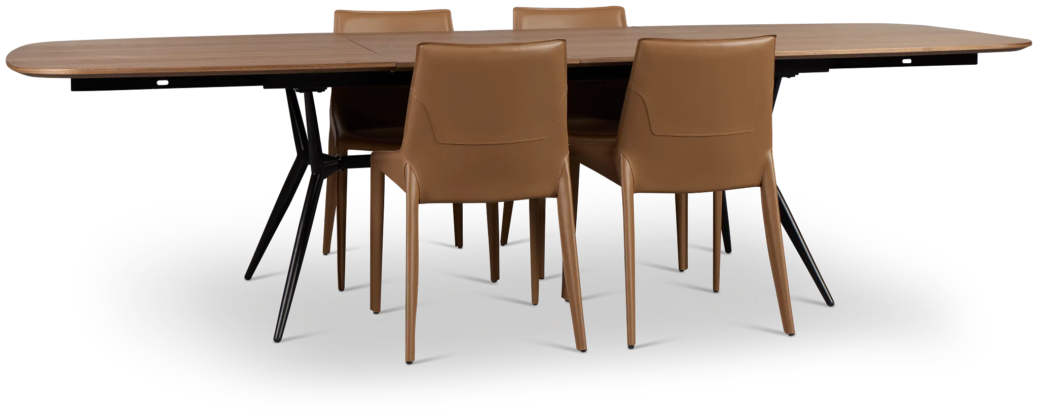 Margo Two-tone Rect Table With 4 Brown Upholstered Side Chairs