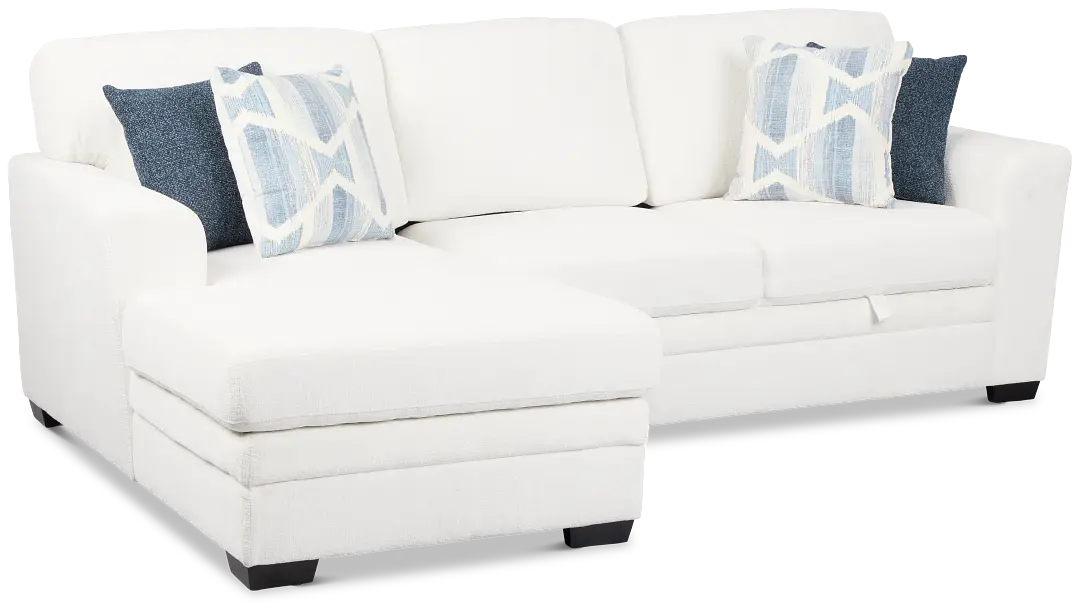 Everly White Fabric Left Chaise Storage Sectional Everly White Fabric Left Chaise Storage Sectional
