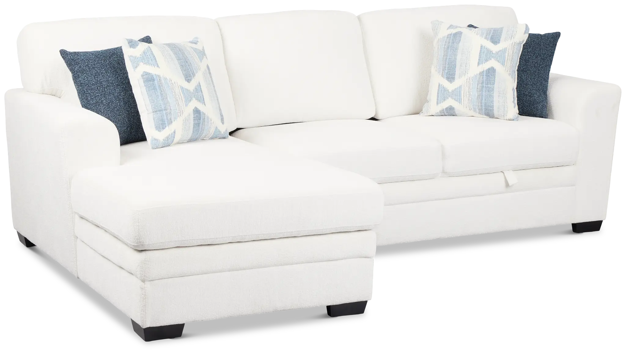 Everly White Fabric Left Chaise Storage Sectional Everly White Fabric Left Chaise Storage Sectional