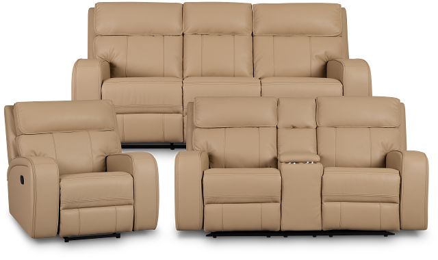 Rhett Taupe Micro Manually Reclining Living Room