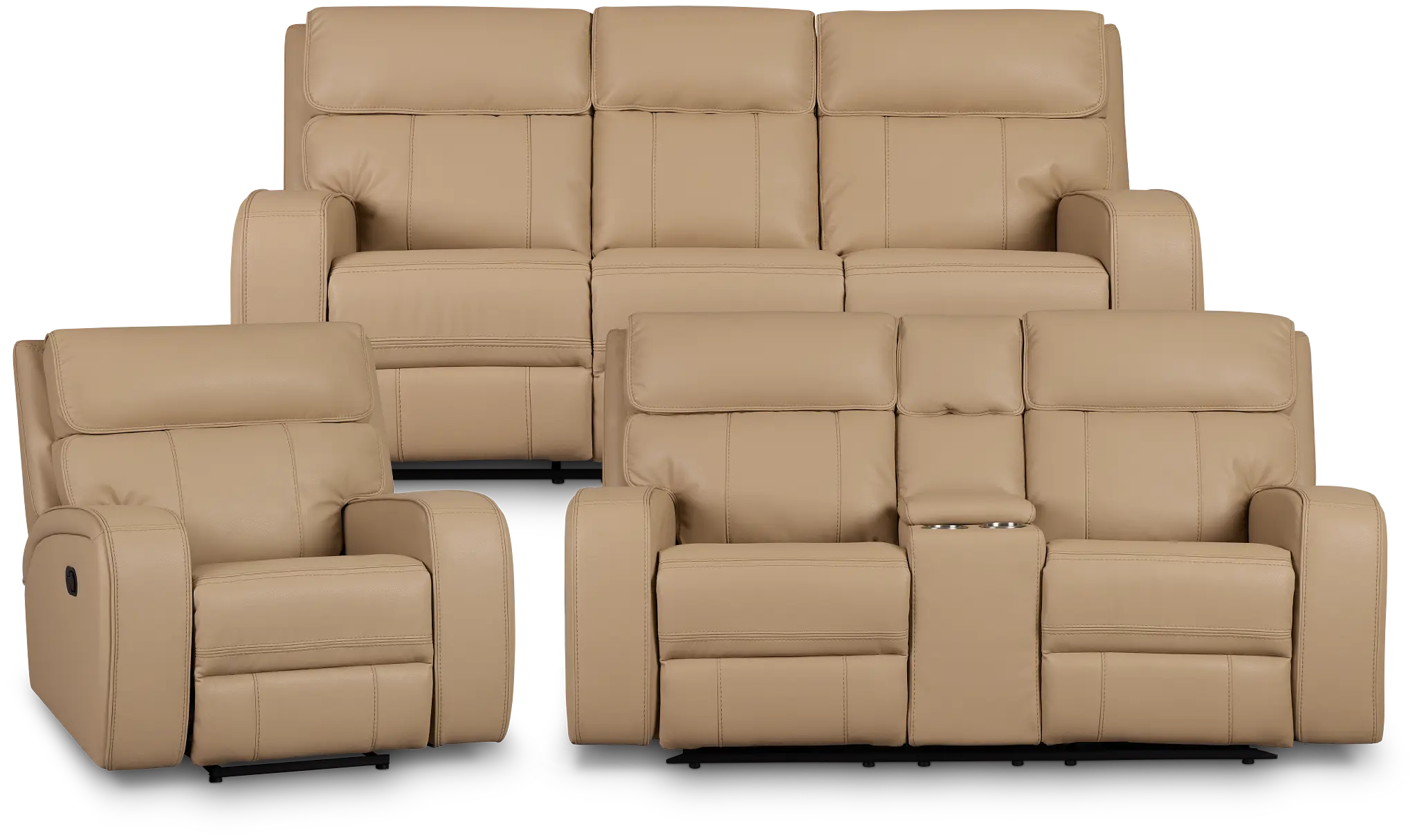 Rhett Taupe Micro Manually Reclining Living Room Rhett Taupe Micro Manually Reclining Living Room