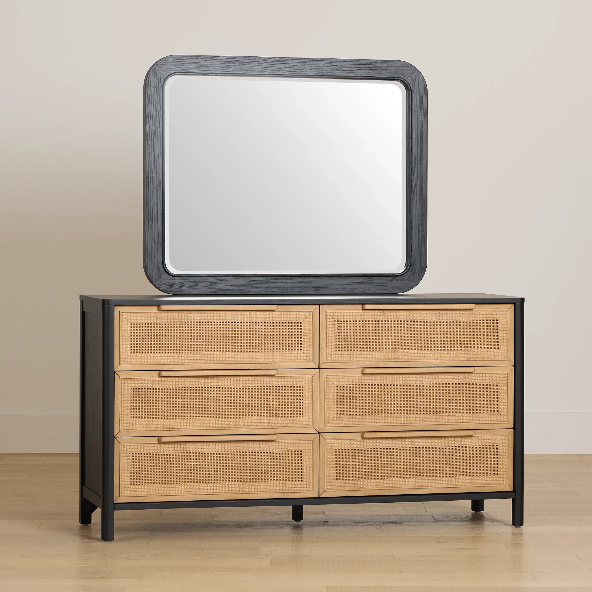 Pacific Two-tone 6-drawer Dresser & Mirror