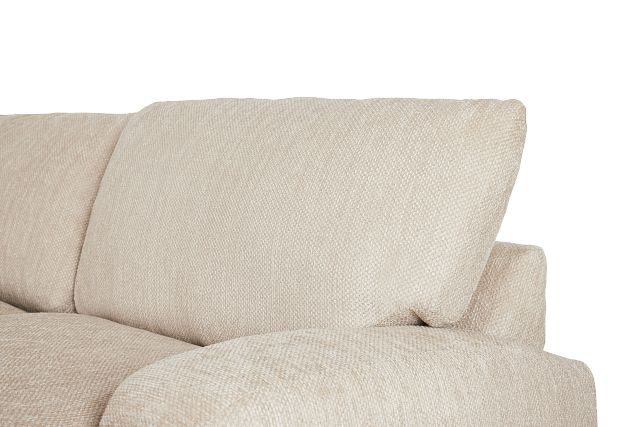 Alpha Beige Fabric Large Right Chaise Sectional