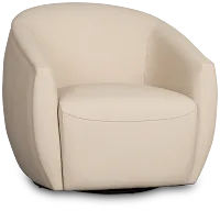 Kellan Ivory Leather Swivel Chair