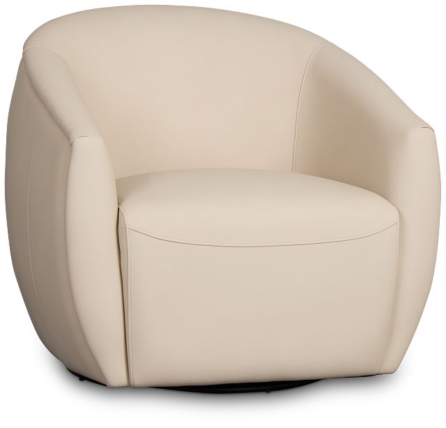 Kellan Ivory Leather Swivel Chair