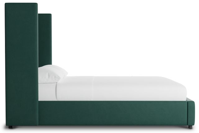 Captiva Joya Green 60" Upholstered Shelter Bed