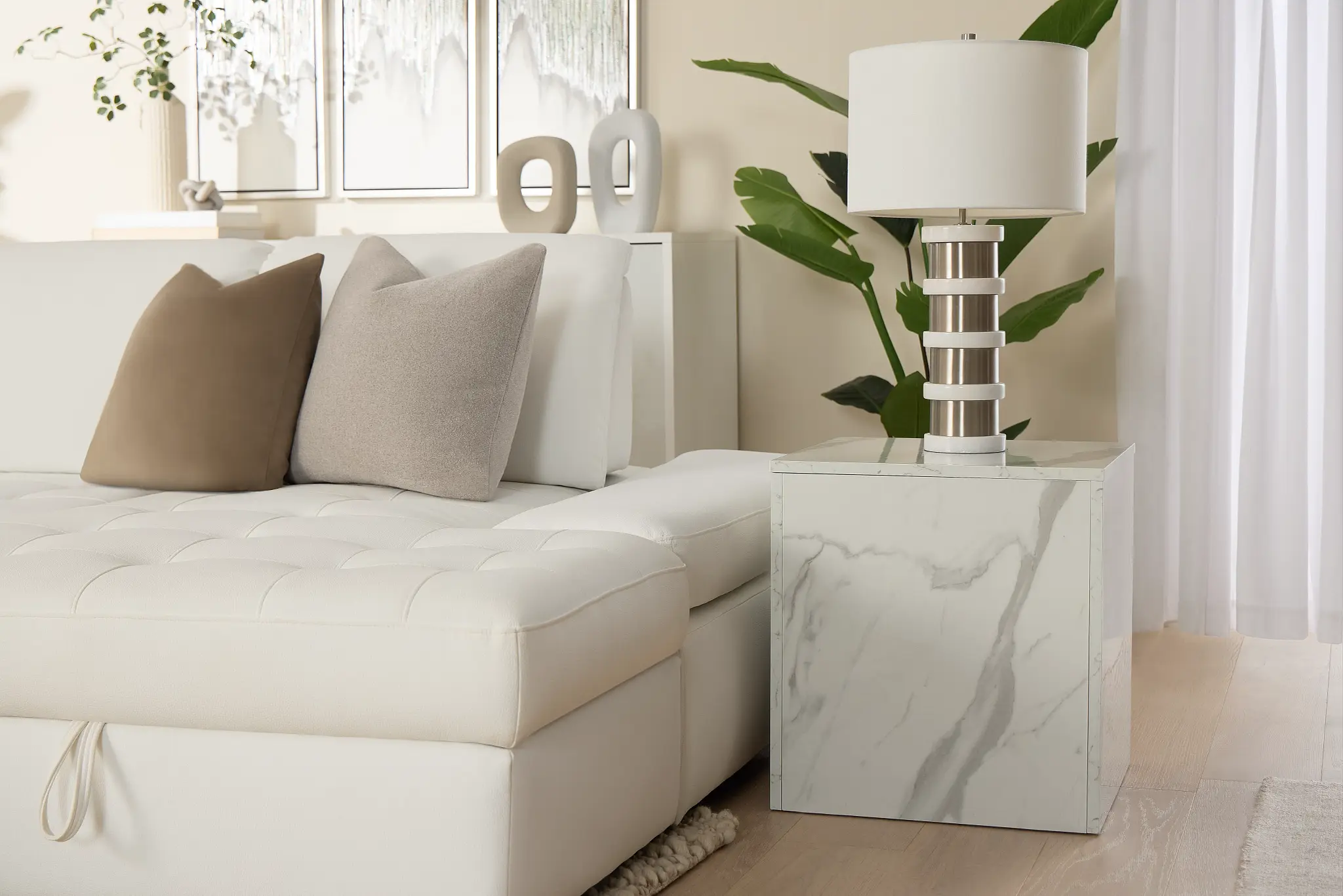 Modena White Square End Table Modena White Square End Table