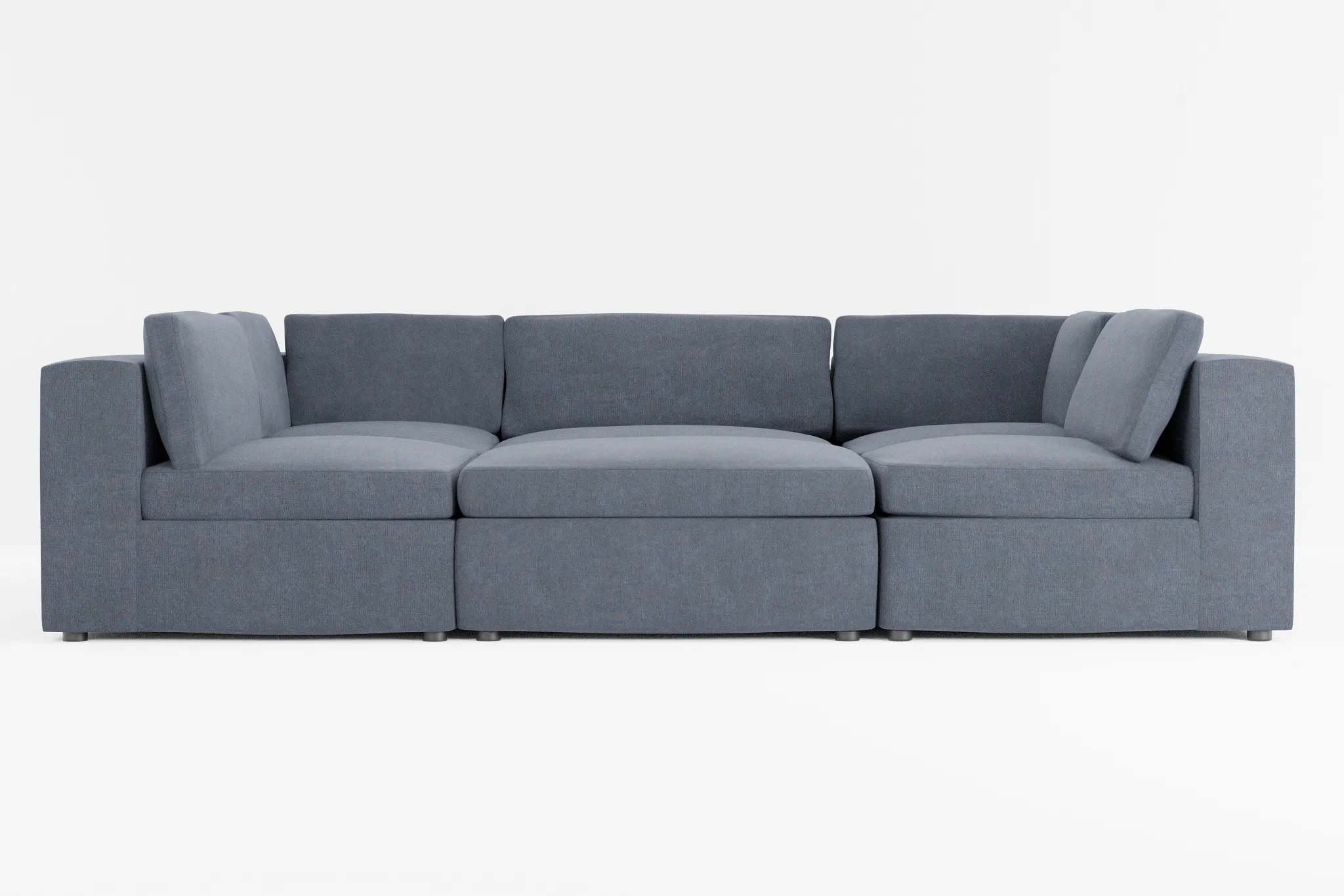 Destin Victory Dark Blue Fabric 6-piece Pit Sectional