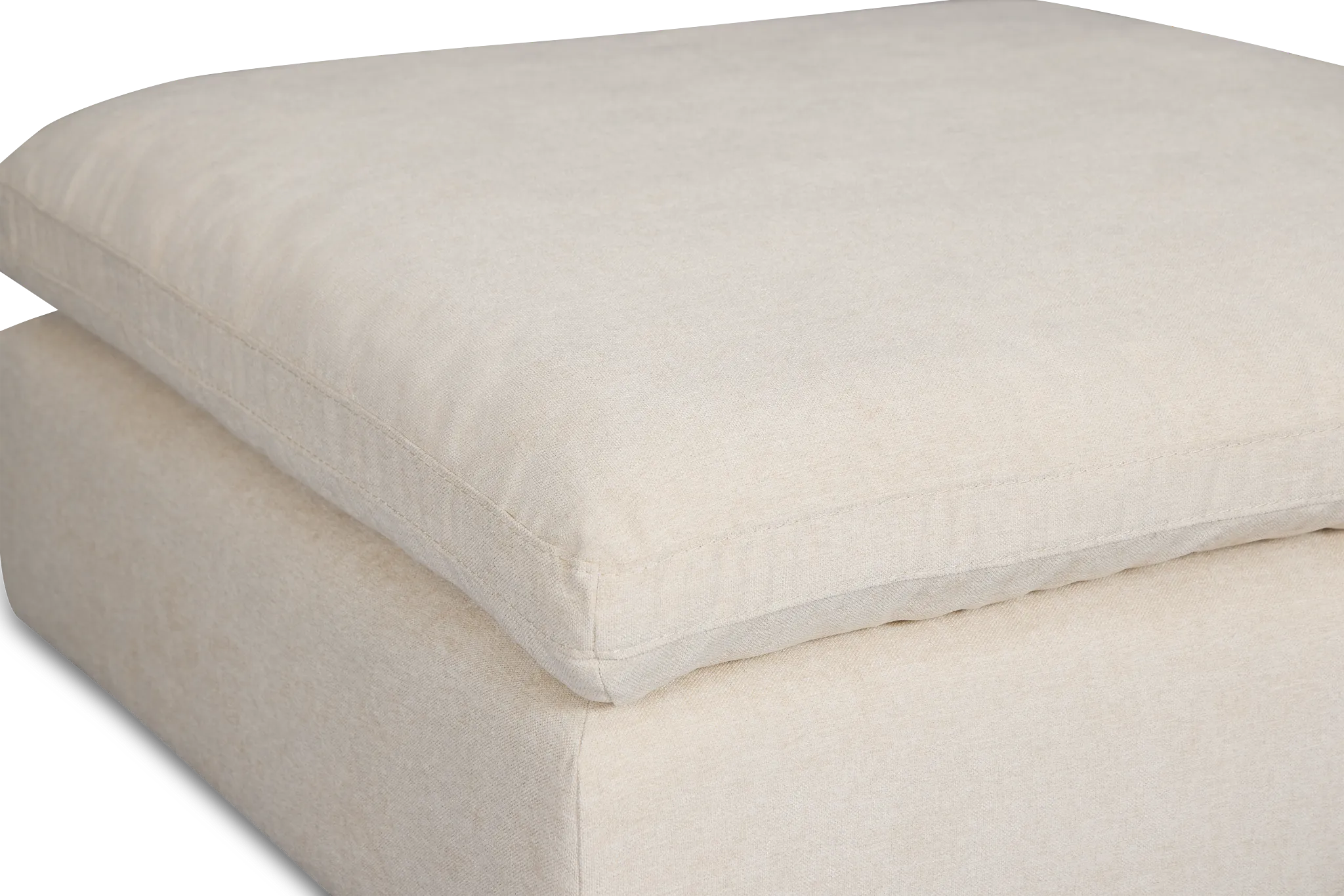 Drift Light Beige Fabric Ottoman